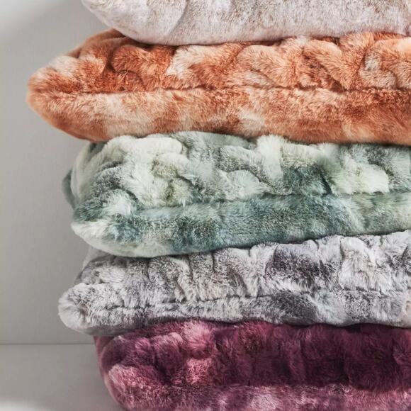 Anthropologie Luxe Sculpted Faux-Fur Pillow – Silver – Discontinued - Picture 4 of 4